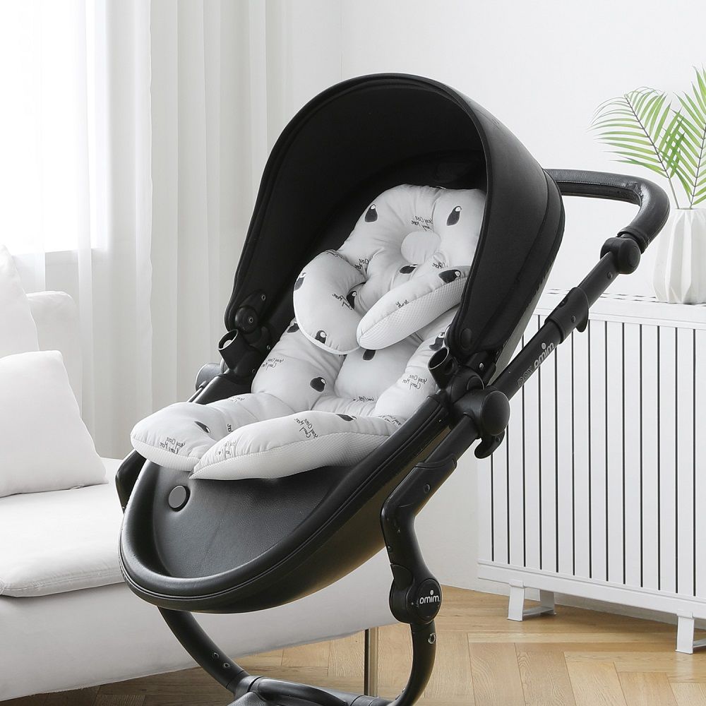 Banana Neck Cushion Stroller Liner <br>Light Gray