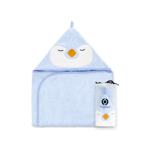 Penguin Baby Hooded Towel <br>LightBlue
