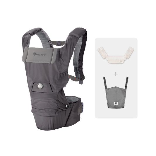 [Essential Set] Dial-Fit PRO Baby Carrier - Dark Gray & Drool Bib