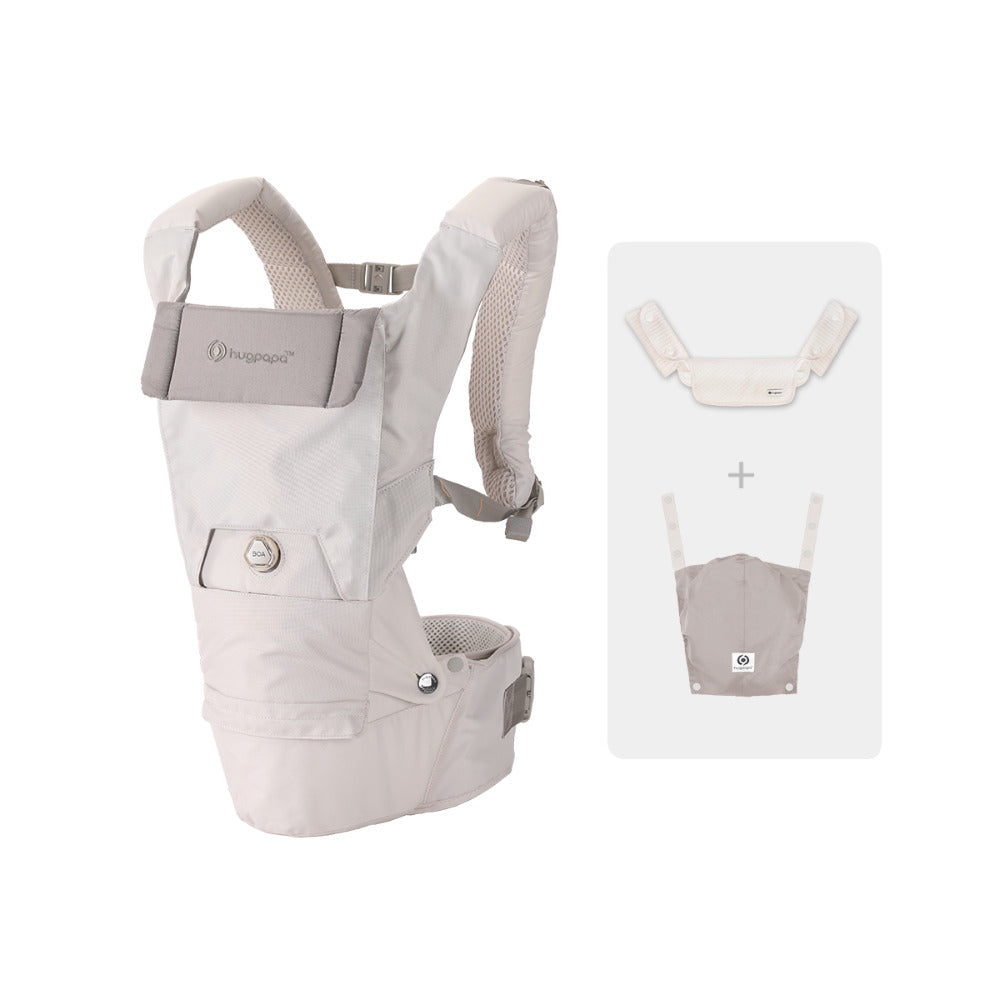 [Essential Set] Dial-Fit PRO Baby Carrier - Oatmeal & Drool Bib