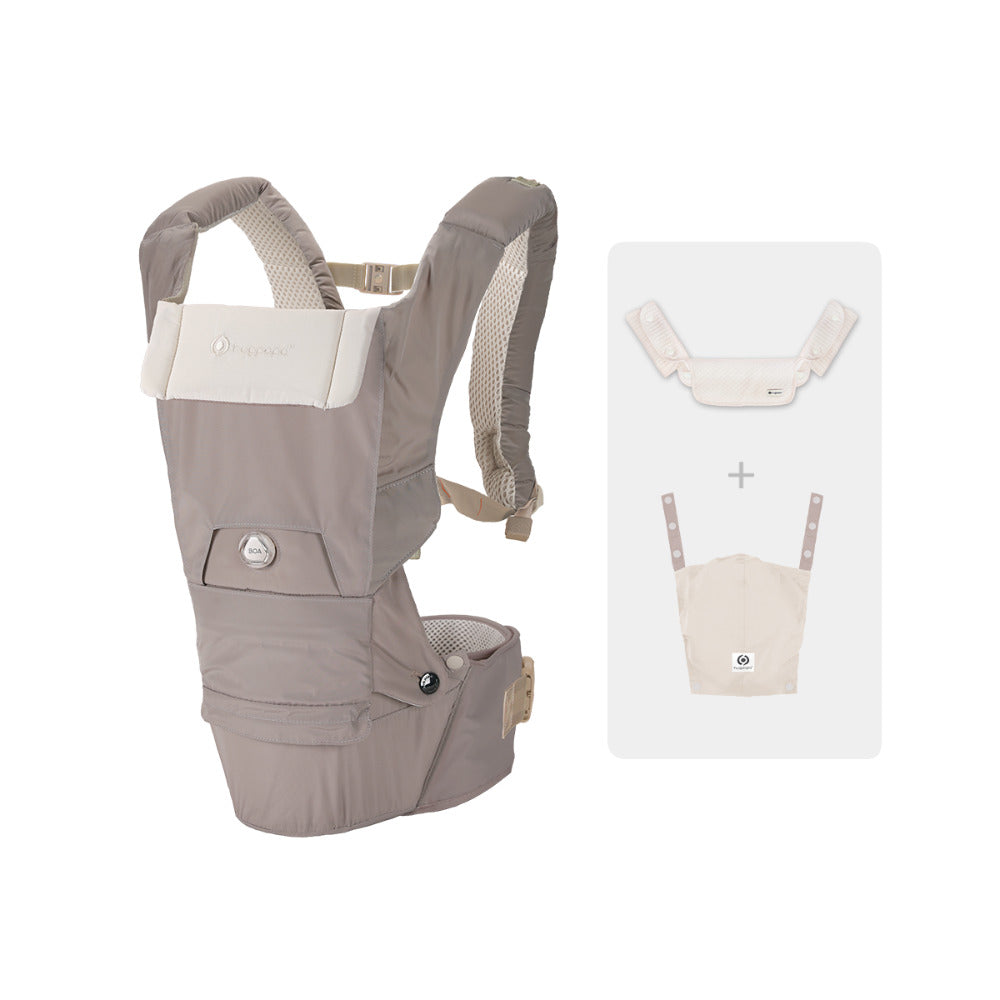 [Essential Set] Dial-Fit PRO Baby Carrier - Taupe & Drool Bib