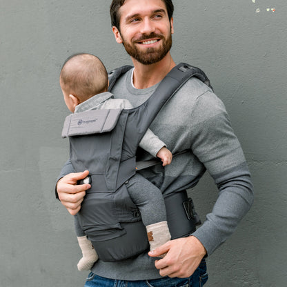 [Essential Set] Dial-Fit PRO Baby Carrier - Dark Gray & Drool Bib