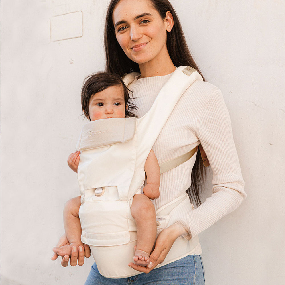 [Essential Set] Dial-Fit PRO Baby Carrier - Ivory & Drool Bib