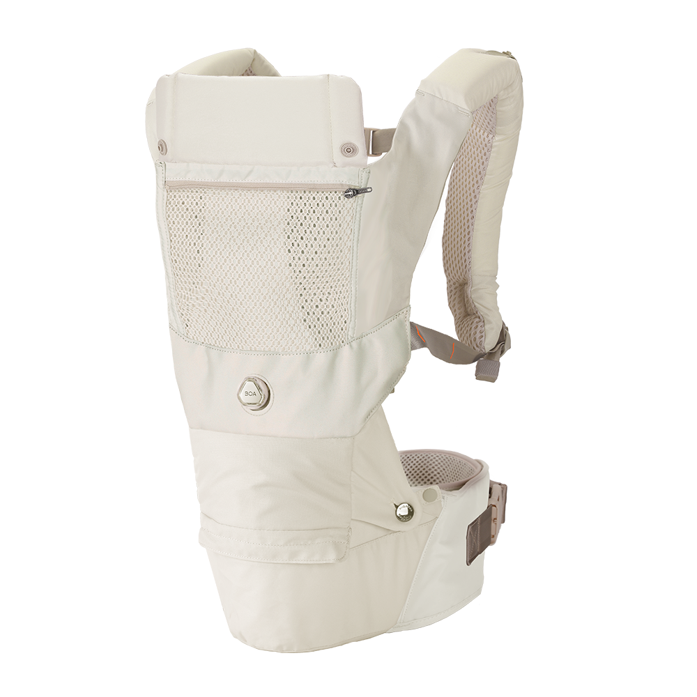 [Essential Set] Dial-Fit PRO Baby Carrier - Ivory & Drool Bib