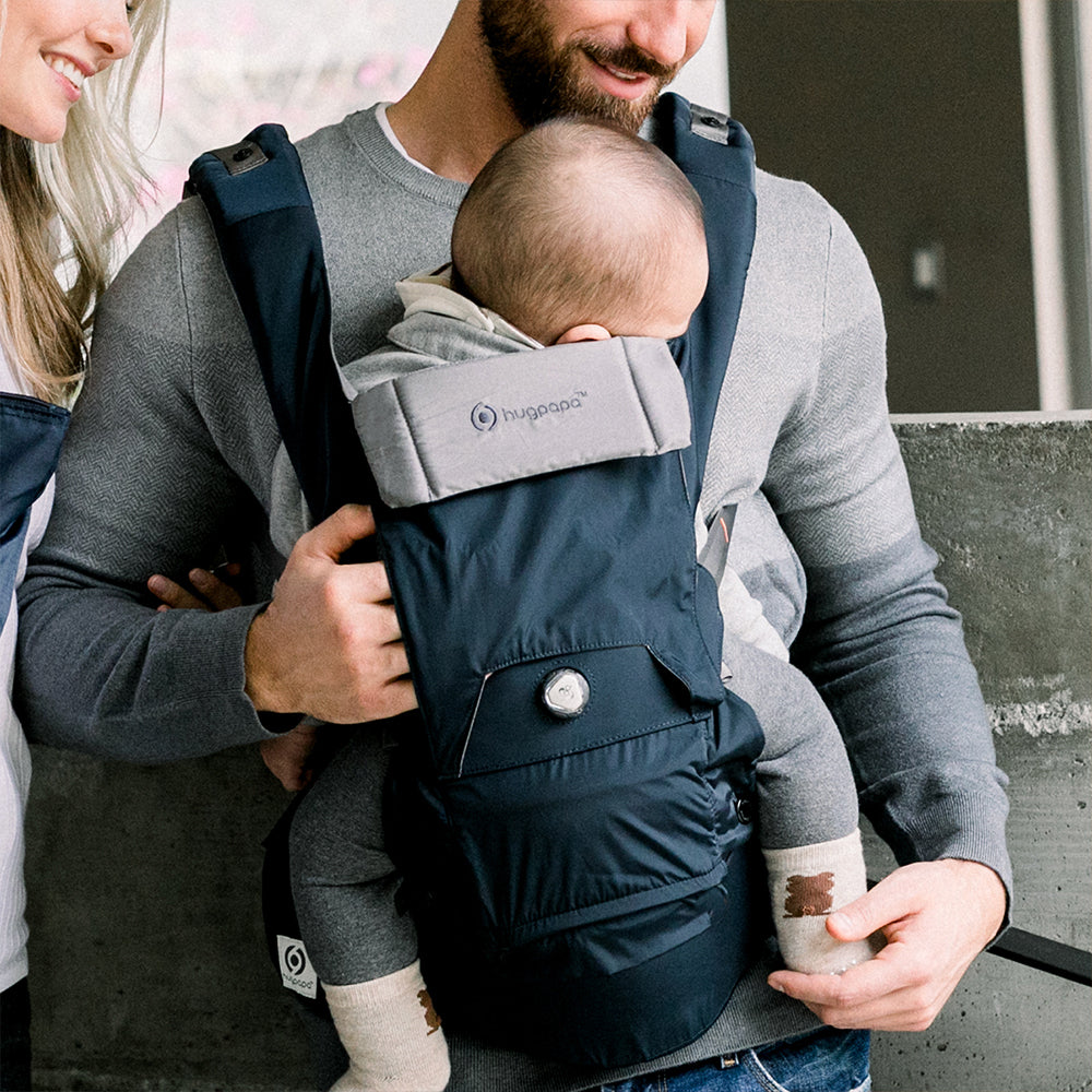 [Essential Set] Dial-Fit PRO Baby Carrier - Navy Blue & Drool Bib