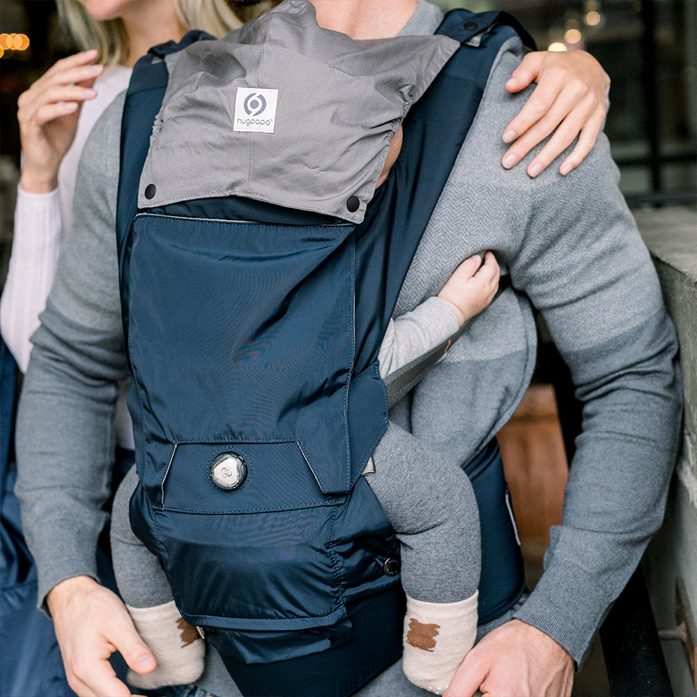 [Essential Set] Dial-Fit PRO Baby Carrier - Navy Blue & Drool Bib