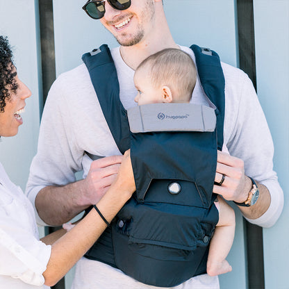 [Essential Set] Dial-Fit PRO Baby Carrier - Navy Blue & Drool Bib