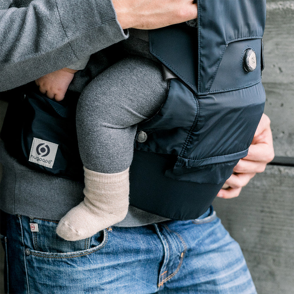 [Essential Set] Dial-Fit PRO Baby Carrier - Navy Blue & Drool Bib