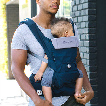 [Essential Set] Dial-Fit PRO Baby Carrier - Navy Blue & Drool Bib