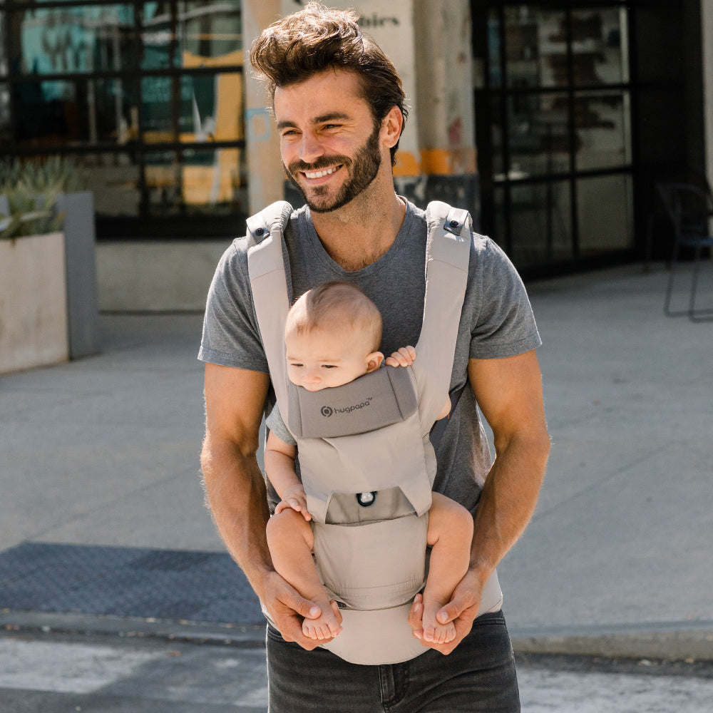 [Essential Set] Dial-Fit PRO Baby Carrier - Taupe Grey & Drool Bib