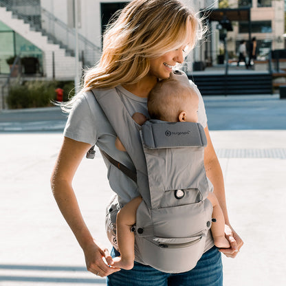 [Essential Set] Dial-Fit PRO Baby Carrier - Taupe Grey & Drool Bib