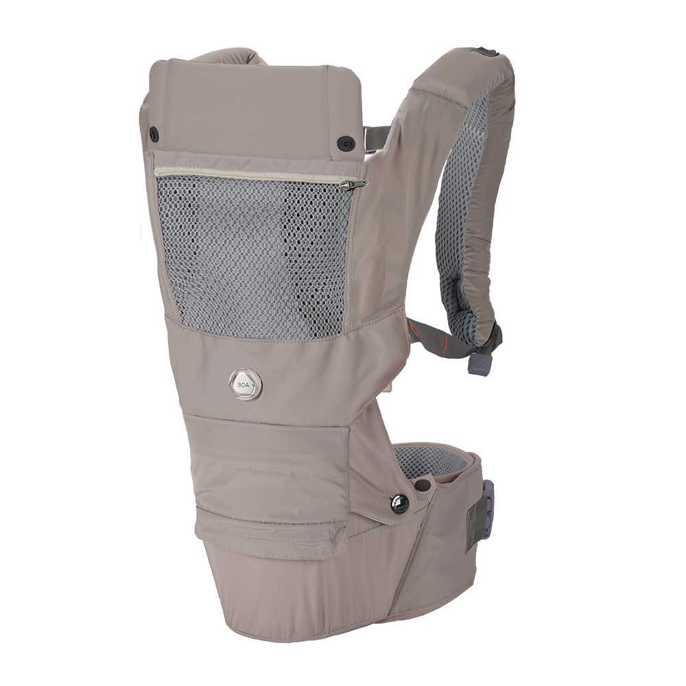 [Essential Set] Dial-Fit PRO Baby Carrier - Taupe Grey & Drool Bib