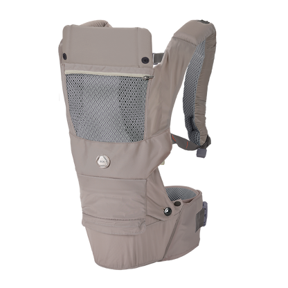 [Essential Set] Dial-Fit PRO Baby Carrier - Taupe Grey & Drool Bib