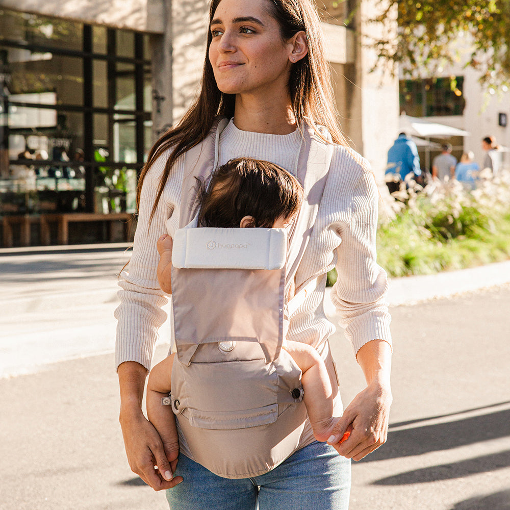 [Essential Set] Dial-Fit PRO Baby Carrier - Taupe & Drool Bib