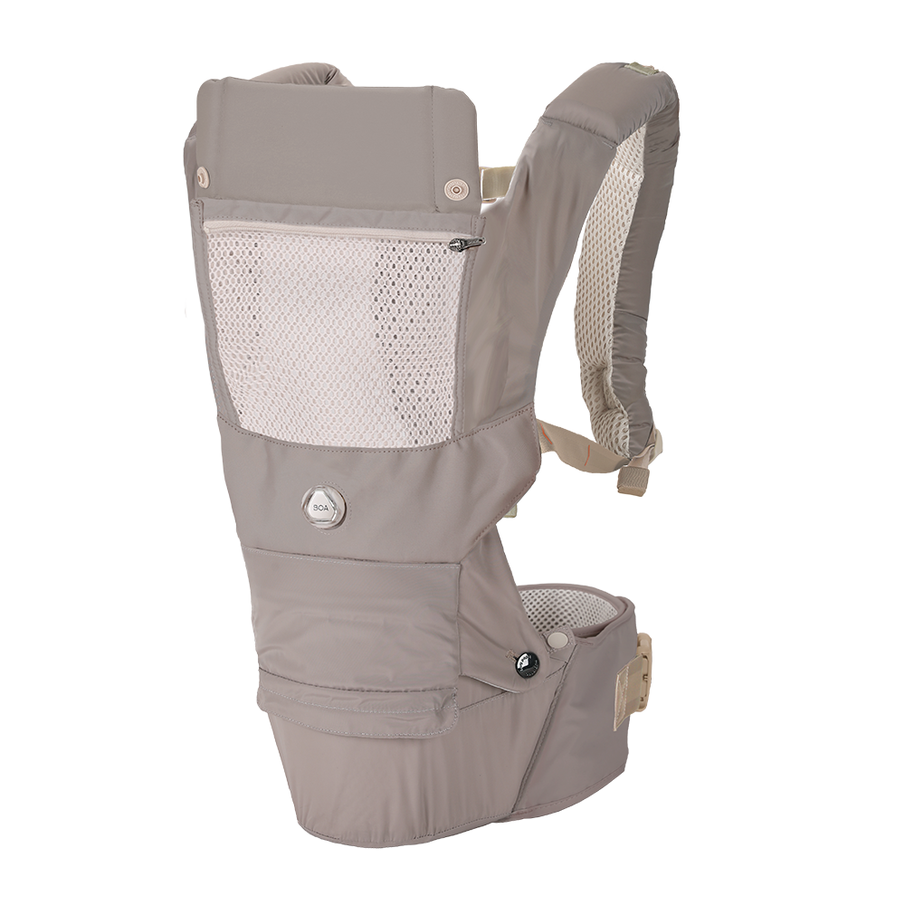 [Essential Set] Dial-Fit PRO Baby Carrier - Taupe & Drool Bib